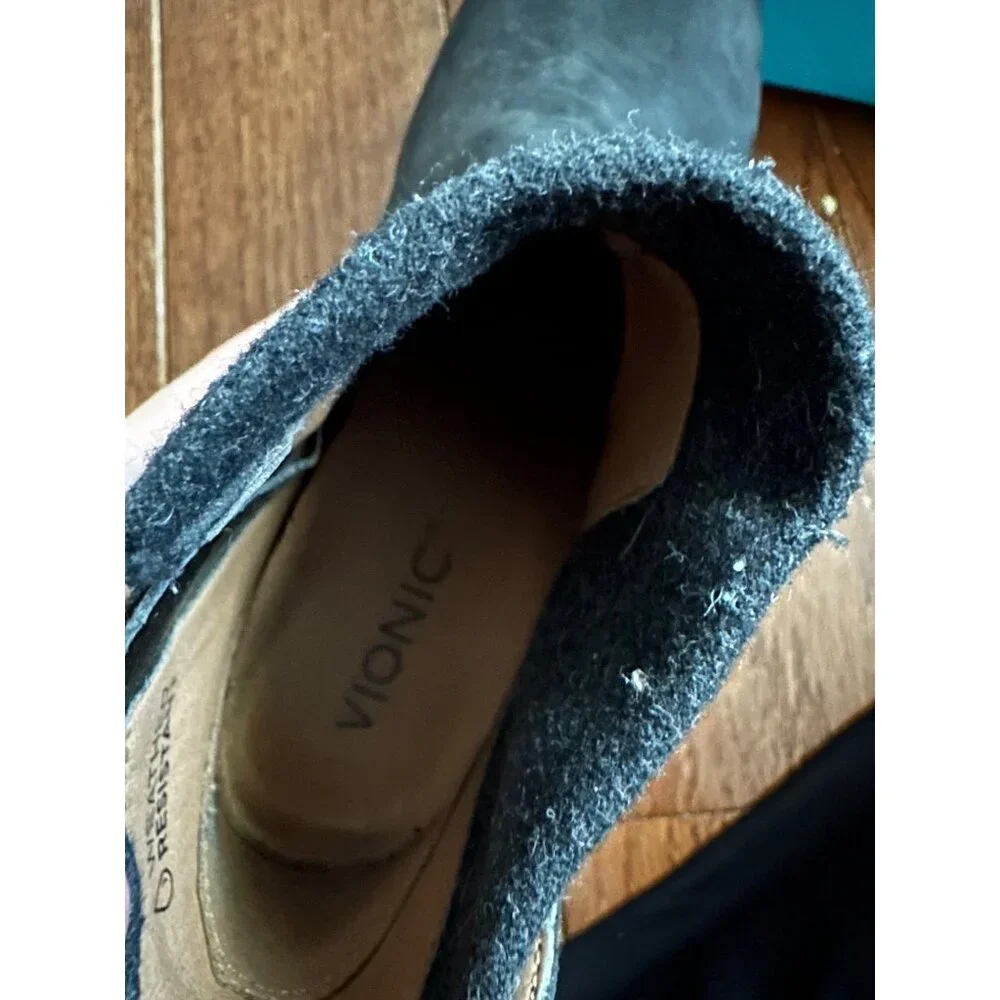 Vionic Ankle Boots Weather Resistant Black Suede Block Heel 8.5‎ Gorpcore